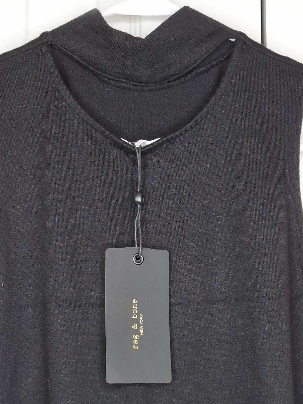 rag & bone Black Sleeveless Mock Neck Cut out Top
